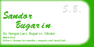 sandor bugarin business card